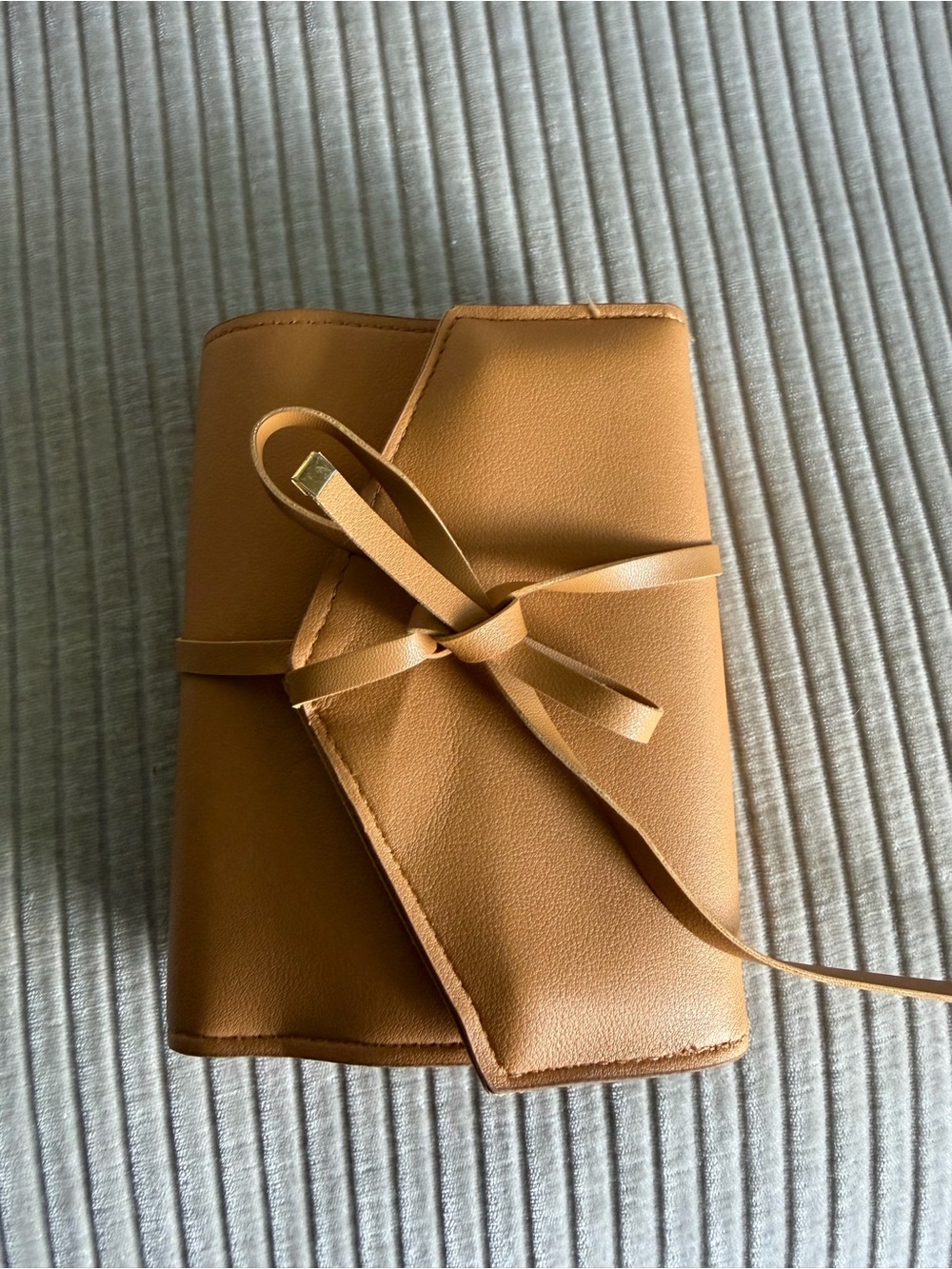 Women’s Tan Faux Leather Tech Organizer Roll